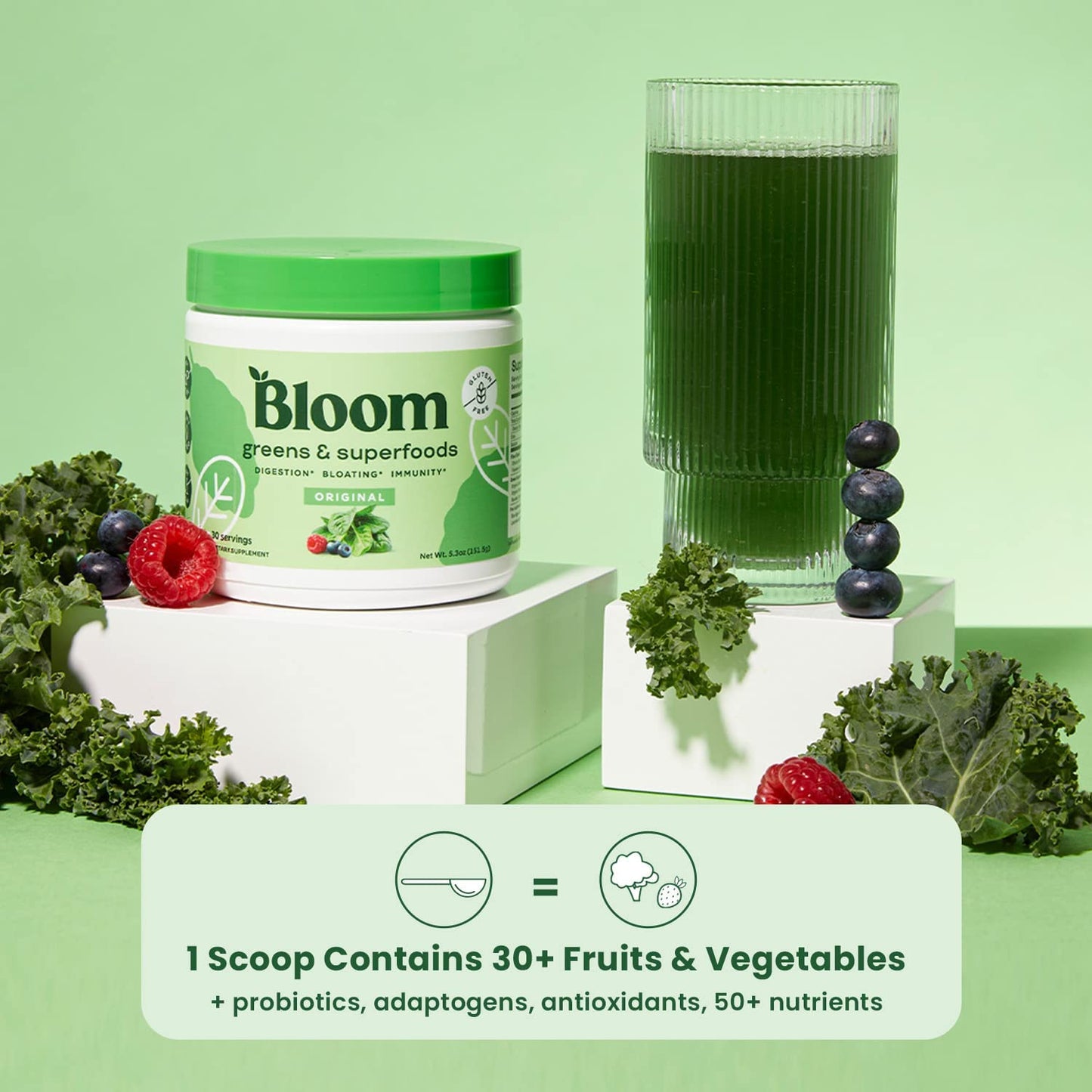 Bloom Nutrition Greens & Superfoods Berry Support Digestion 5.8